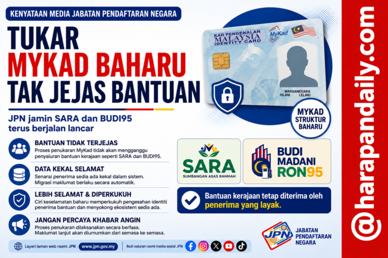 JPN : Tukar MyKad baru tak jejaskan bantuan
