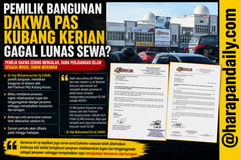 Gagal bayar sewa, pemilik bangunan mahu saman Pas Kubang Kerian?