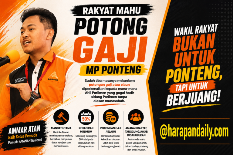 Pemuda AMANAH mahu potong gaji wakil rakyat ponteng