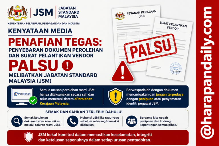 JSM nafi keluar PO dan surat vendor : Orang ramai diminta waspada scam