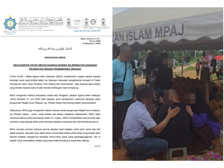 MAIS arah pertemuan segera waris, pihak masjid selesai isu jenazah lewat kebumi