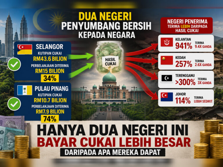 Baru tahu hanya dua negeri ini bayar cukai lebih besar daripada apa mereka dapat