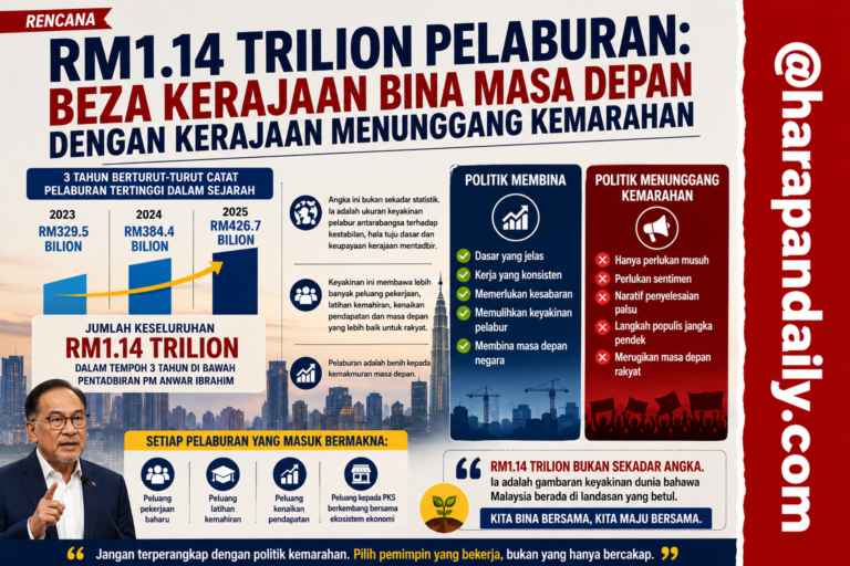 RENCANA | RM1.14 trilion pelaburan: Beza kerajaan bina masa depan dengan kerajaan menunggang kemarahan