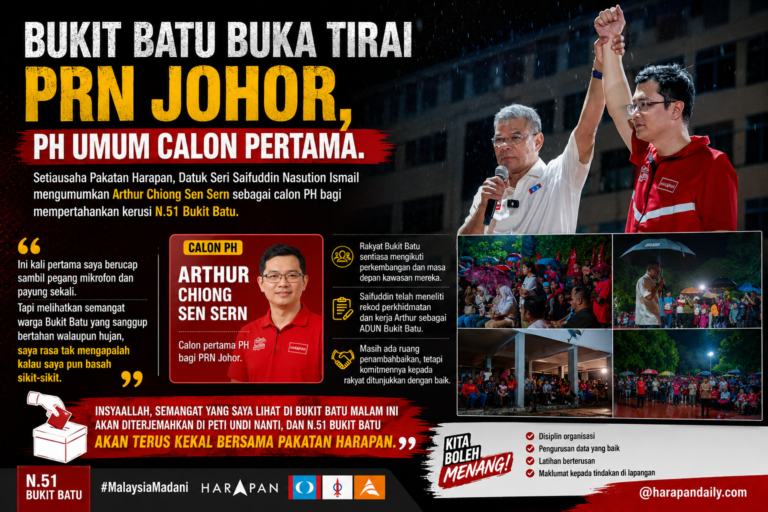 Bukit Batu buka tirai PRN Johor, PH umum calon pertama 