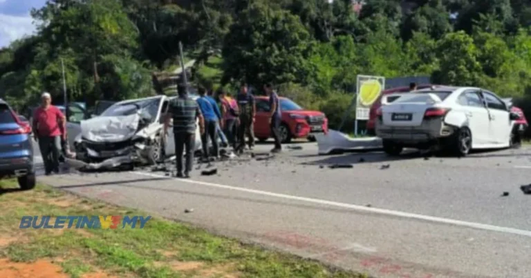 Nahas dua maut di Lenggong, siasatan awal kenderaan polis hilang kawalan ketika memotong