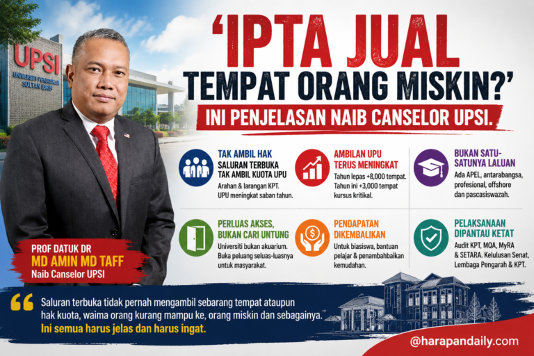 ‘IPTA jual tempat orang miskin?’ Ini penjelasan Naib Canselor UPSI