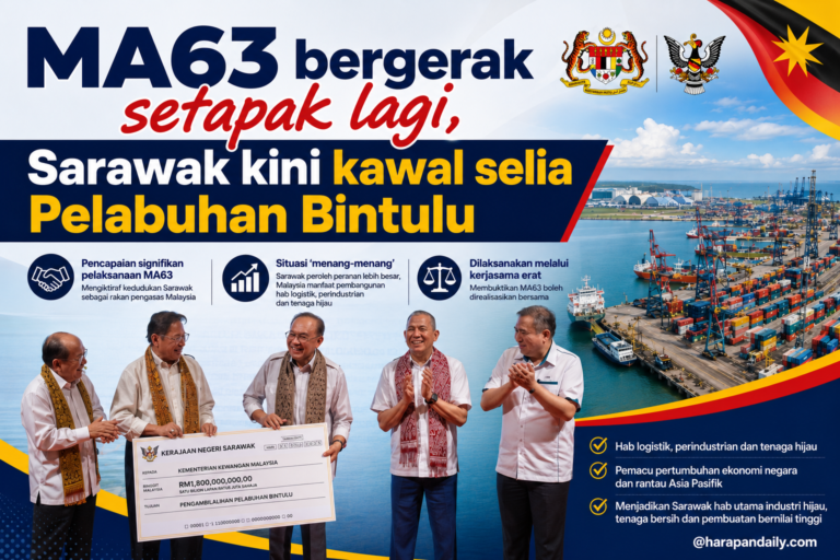 MA63 bergerak setapak lagi, Sarawak kini kawal selia Pelabuhan Bintulu 