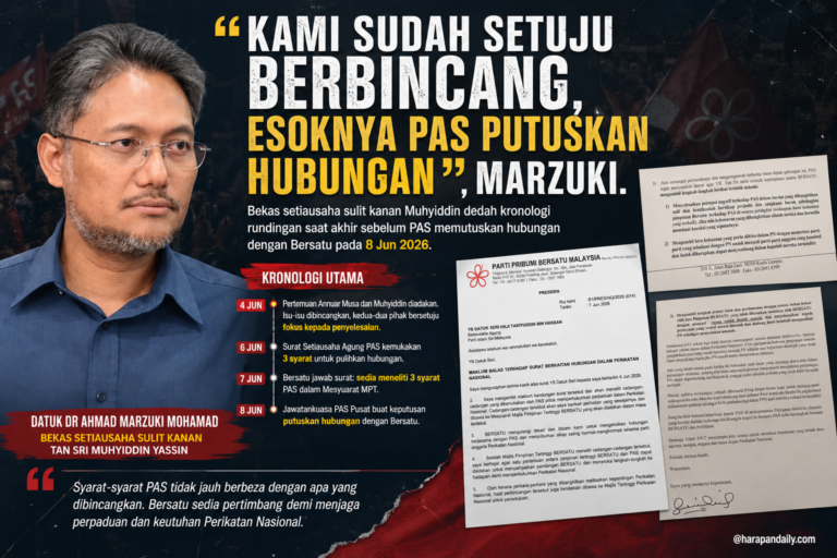 Kami sudah setuju berbincang, esoknya Pas putuskan hubungan, Marzuki 