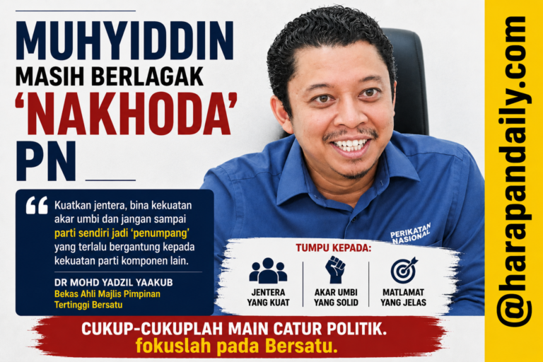Umum tanding 28 dun Melaka, Muhyiddin berlagak ‘Nakhoda’ PN 