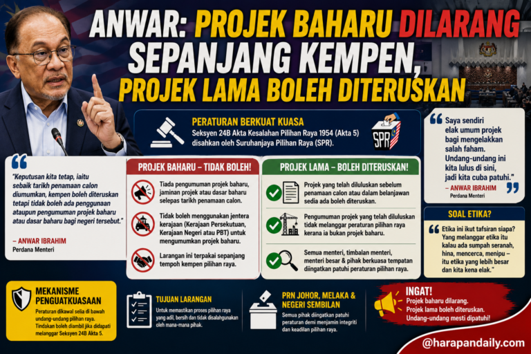Anwar: Projek baharu dilarang sepanjang kempen, projek lama boleh diteruskan