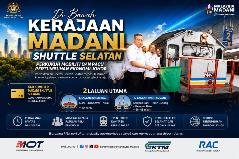 Shuttle Selatan dilancarkan bagi perkukuh mobiliti Johor