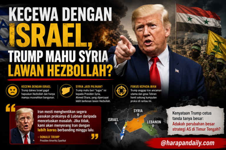 Kecewa dengan Israel, Trump mahu Syria lawan Hezbollah?