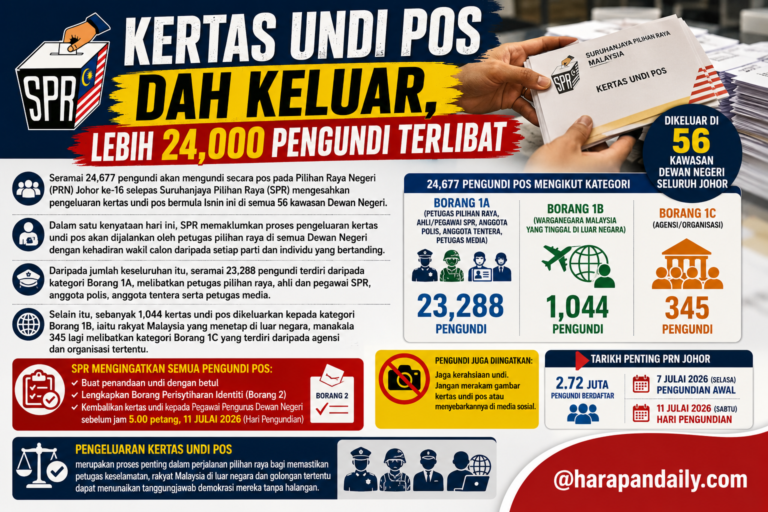 Kertas undi pos dah keluar, lebih 24,000 pengundi terlibat