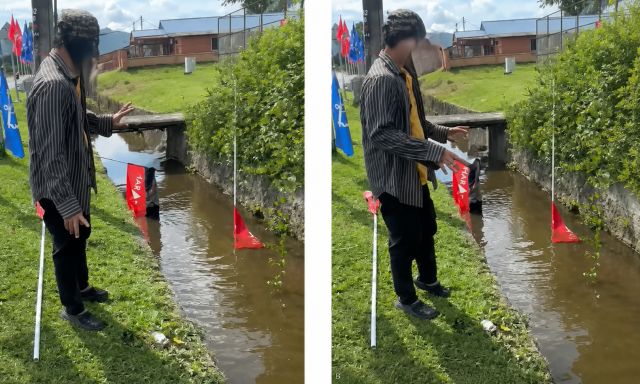 Terkejut banyak bendera PH dicampak dalam parit, penduduk turun kutip dan pacak kembali