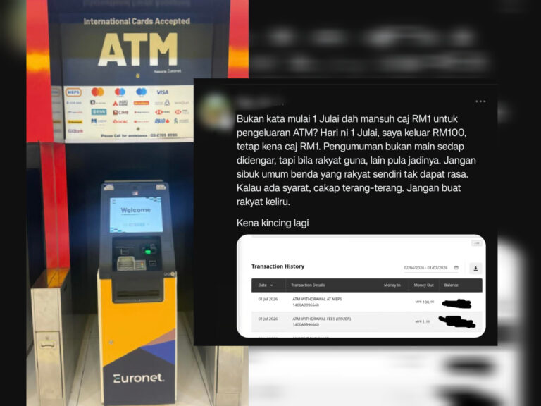 Ramai rupanya masih keliru caj RM1 di bank