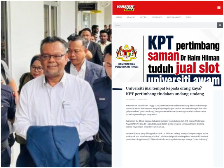 Haim Hilman menipu lagi: Konon warga asing curi tempat anak-anak di universiti awam, ini faktanya