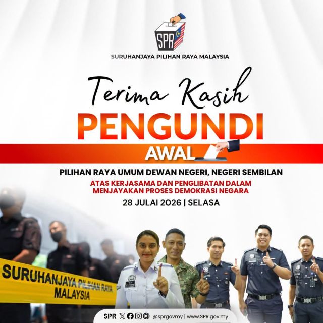 Undi awal selesai, SPR puji komitmen pengundi Negeri Sembilan jayakan demokrasi