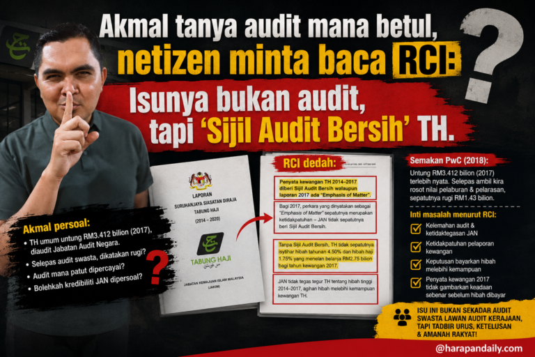 Akmal tanya audit mana betul, netizen minta baca RCI: Isunya bukan audit, tapi ‘Sijil Audit Bersih’ TH
