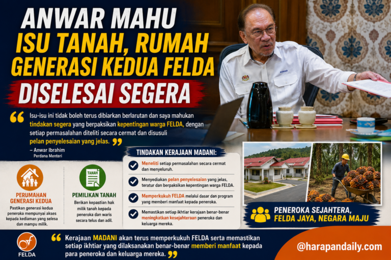 Anwar mahu isu tanah, rumah generasi kedua FELDA diselesai segera