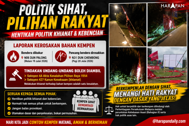 Bendera dibakar : PH seru hentikan politik khianat dalam PRN Negeri Sembilan