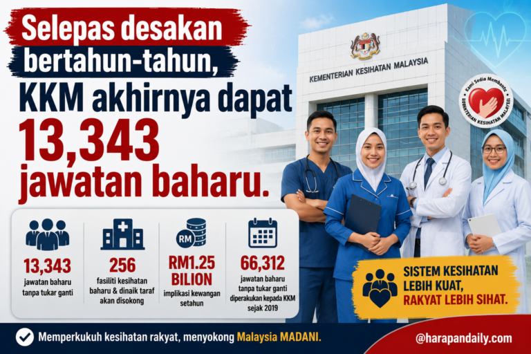 Selepas desakan bertahun-tahun, KKM akhirnya dapat 13,343 jawatan baharu