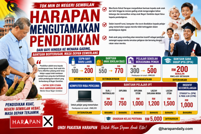 Manifesto pendidikan PH: Dari bayi hingga graduan, Tok Min janji bantuan berterusan