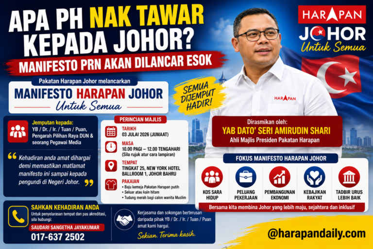 Apa PH nak tawar kepada Johor? Manifesto PRN akan dilancar esok 