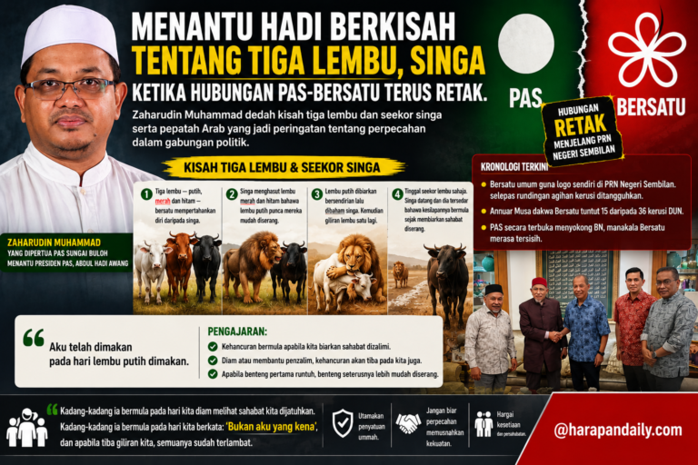 Menantu Hadi berkias tentang tiga lembu, singa ketika hubungan Pas-Bersatu terus retak