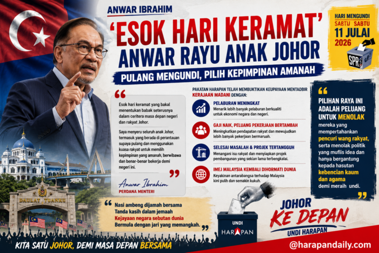 ‘Esok hari keramat’ – Anwar rayu anak Johor pulang mengundi