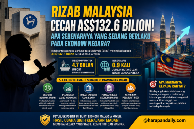 Rizab Malaysia cecah AS$132.6 bilion! Apa sebenarnya yang sedang berlaku pada ekonomi negara?