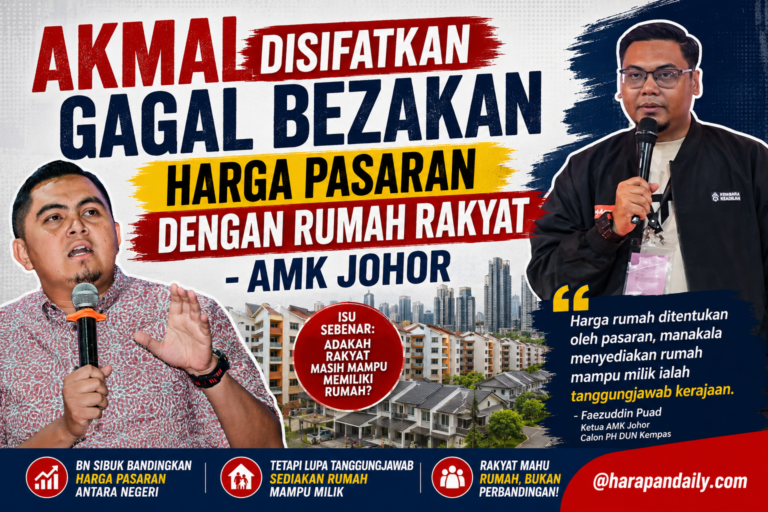 Akmal disifatkan gagal bezakan harga pasaran dengan rumah rakyat – AMK Johor