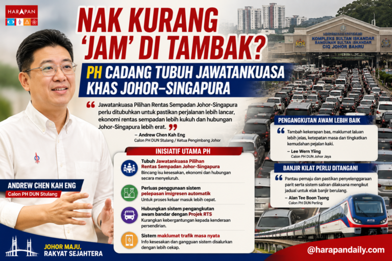 Nak kurang ‘jam’ di tambak? PH cadang tubuh jawatankuasa khas Johor-Singapura