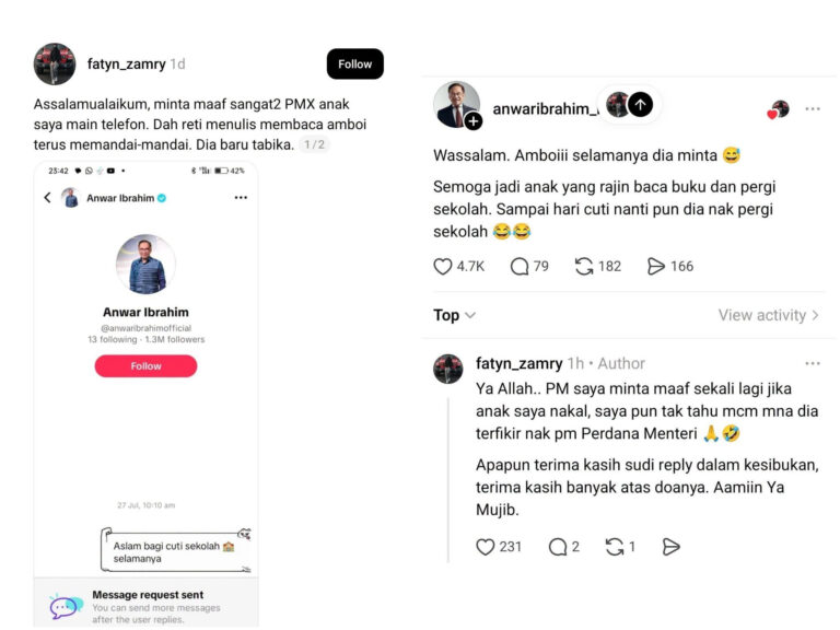 Mak-mak ‘online’ terhibur respon bersahaja Anwar melayan mesej kanak-kanak minta cuti sekolah