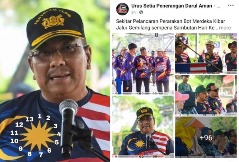 Bintang 13 bucu di baju Sanusi dipersoal, Urus Setia Penerangan Darul Aman menggelabah padam