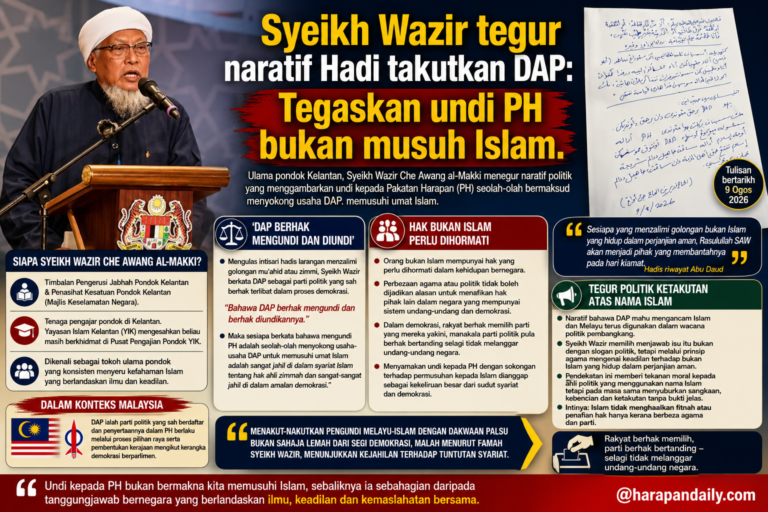 Syeikh Wazir tegur naratif Hadi takutkan DAP: Tegaskan undi PH bukan musuh Islam