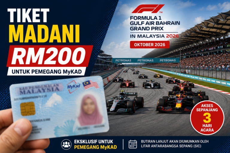PMX tanya, nak tengok F1? Tiket MADANI RM200 untuk pemegang MyKad 