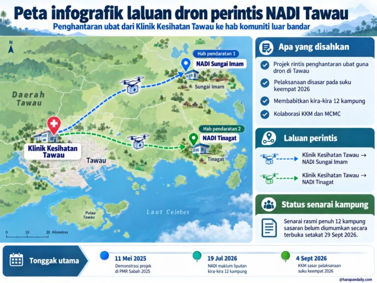 Inovasi perintis Tawau bermula: MCMC uji penghantaran ubat melalui dron ke 12 kampung pedalaman