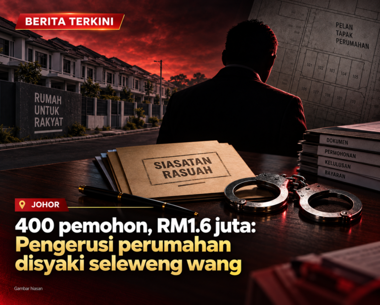 Duit lot rumah RM1.6 juta disyaki diseleweng, pengerusi perumahan dicekup
