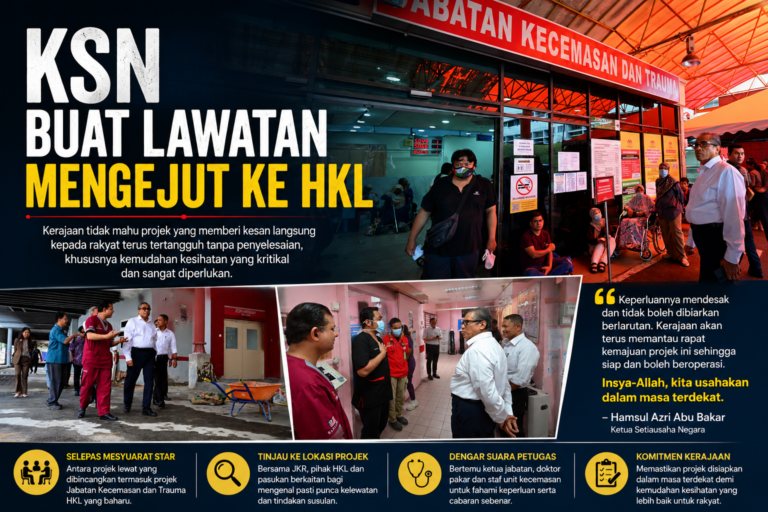 Dapat info projek lewat, KSN buat lawatan mengejut ke HKL