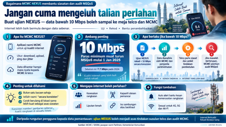 ARTIKEL│ Jangan cuma mengeluh talian perlahan, buat ujian NEXUS – data bawah 10 Mbps boleh sampai ke meja telco dan MCMC