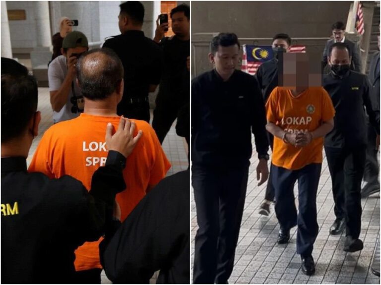 Terkini bekas menteri ditahan SPRM hadir ke mahkamah dengan baju jingga, tangan bergari