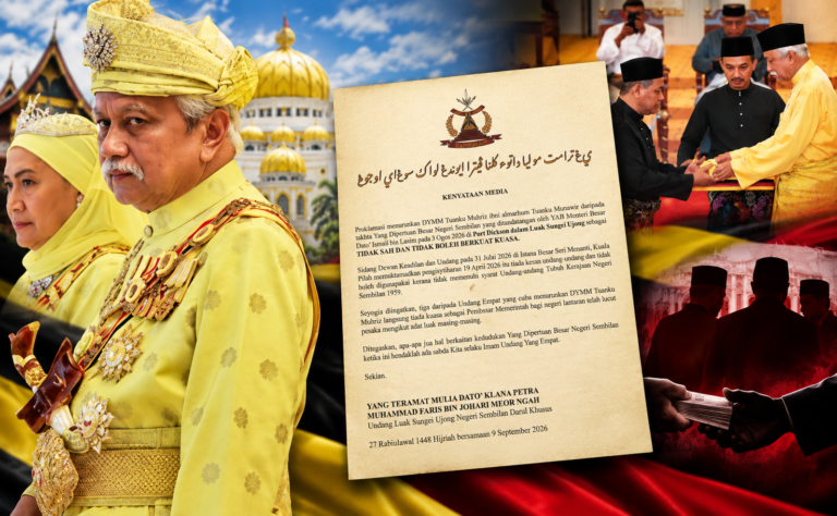 Proklamasi jatuhkan Tuanku Muhriz tak sah!” Undang Sungei Ujong tampil bersuara