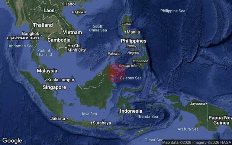 Gempa bumi sederhana bermagnitud 5.0 berlaku di perairan Sandakan