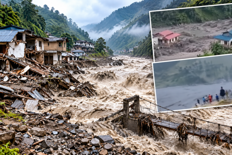 Banjir lumpur Nepal: Lebih 40 rumah musnah, jambatan dihanyutkan arus deras!