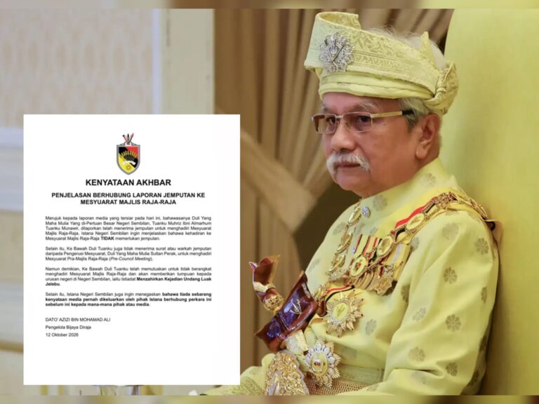 Tidak perlu surat jemputan untuk hadir Mesyuarat Majlis Raja-Raja – Istana N9
