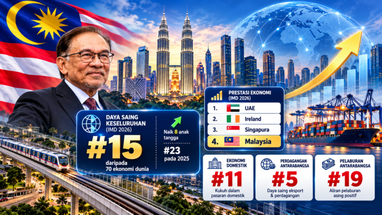 Malaysia melonjak 8 anak tangga, prestasi ekonomi kini ke-4 dunia 